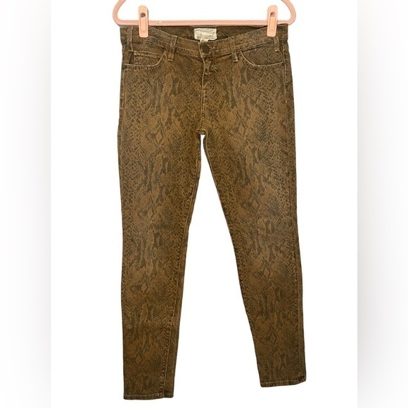 Current/Elliott Women's Y2K Boa Print Ankle Skinny Jeans in Brown Size 29 - Picture 7 of 10